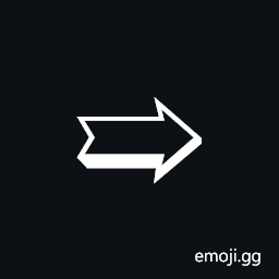 Notched Lower Right-Shadowed White Rightwards Arrow Symbol