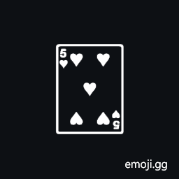 Playing Card Five of Hearts Symbol