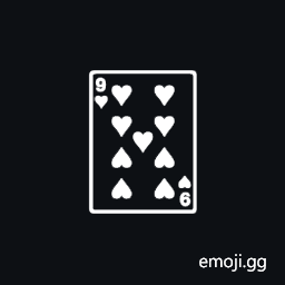 Playing Card Nine of Hearts Symbol