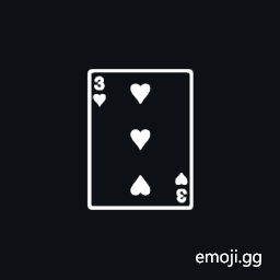 Playing Card Three of Hearts Symbol