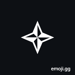 Reverse Light Four Pointed Pinwheel Star Symbol