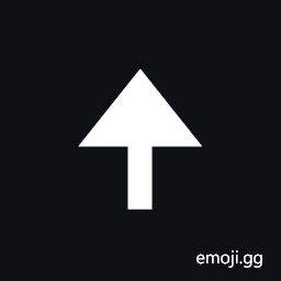 Upwards Arrow with Large Triangle Arrowhead Symbol