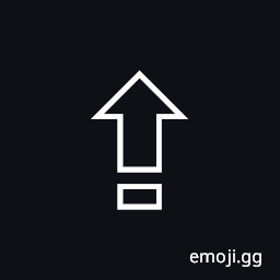 Upwards White Arrow from Bar Symbol