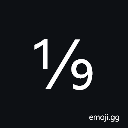 Vulgar Fraction One Ninth Symbol
