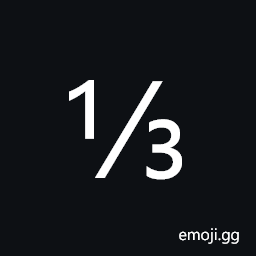 Vulgar Fraction One Third Symbol
