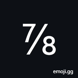 Vulgar Fraction Seven Eighths Symbol
