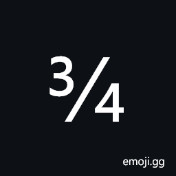 Vulgar Fraction Three Quarters Symbol