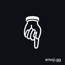 White Down Pointing Index Symbol