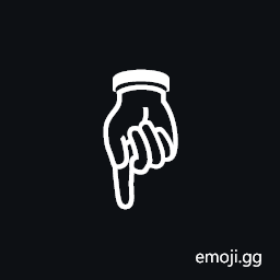 White Down Pointing Left Hand Index Symbol